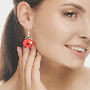 گوشواره زنانه مرواریدی آی ام طرح کریسمسی مدل TE1046